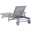 vidaXL Solid Acacia Wood Sun Lounger in Gray