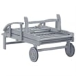 vidaXL Solid Acacia Wood Sun Lounger in Gray