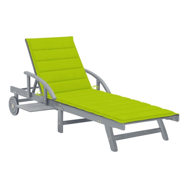 vidaXL Solid Acacia Wood Sun Lounger in Gray