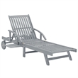 vidaXL Solid Acacia Wood Sun Lounger in Gray
