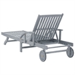 vidaXL Solid Acacia Wood Sun Lounger in Gray