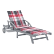vidaXL Solid Acacia Wood Sun Lounger in Gray