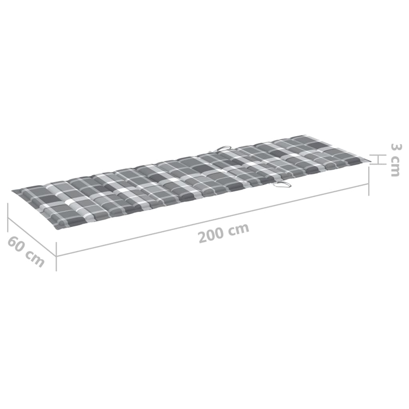 vidaXL Solid Acacia Wood Sun Lounger in Gray