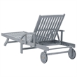 vidaXL Solid Acacia Wood Sun Lounger in Gray