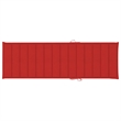 vidaXL Solid Acacia Wood Sun Lounger in Brown/Red Cushions