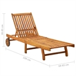 vidaXL Solid Acacia Wood Sun Lounger in Taupe