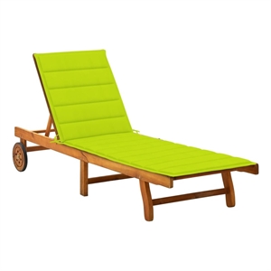 vidaXL Natural Wood Sun Lounger in Green