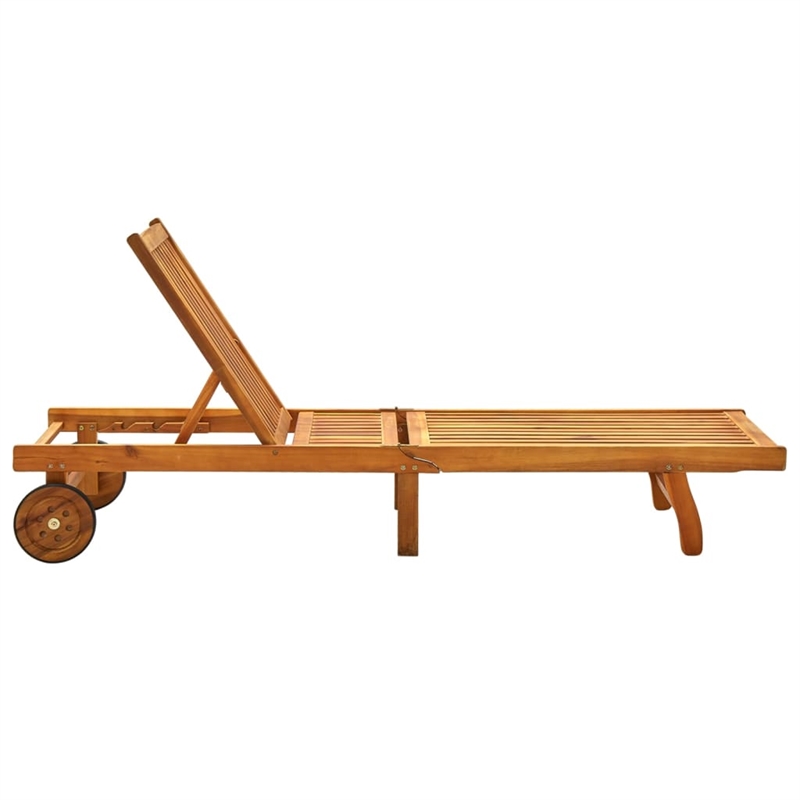 vidaXL Sun Lounger in Brown and Gray/Red Cushion