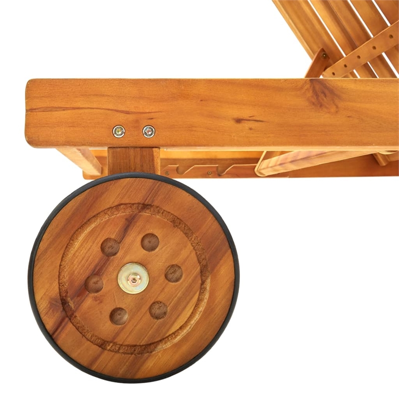 vidaXL Sun Lounger in Brown and Gray/Red Cushion