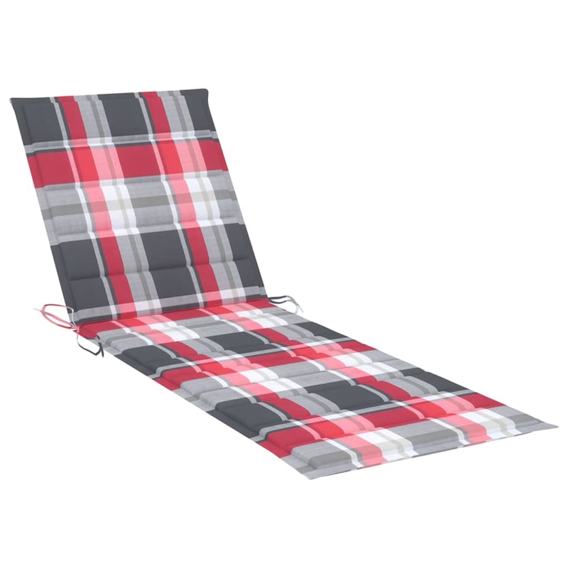 vidaXL Sun Lounger in Brown and Gray/Red Cushion