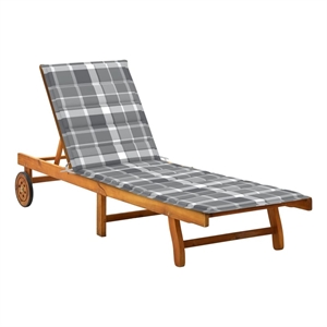 vidaXL Solid Acacia Wood Standard Sun Lounger in Brown