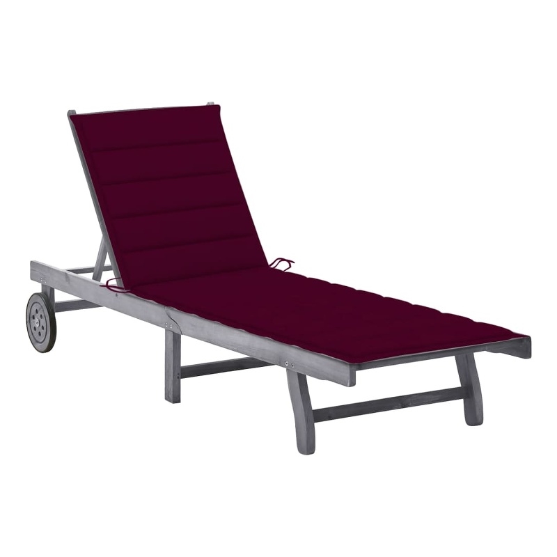 vidaXL Solid Acacia Wood Sun Lounger in Gray