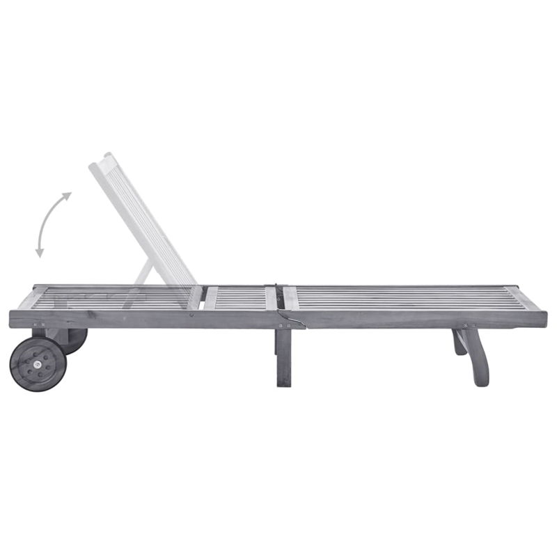 vidaXL Solid Acacia Wood Sun Lounger in Gray