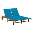 vidaXL Solid Acacia Wood 2-Person Sun Lounger with Cushions