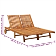 vidaXL Solid Acacia Wood Sun Lounger in Wine Red