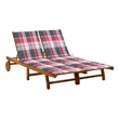 vidaXL Double Solid Acacia Wood Sun Lounger in Brown