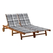 vidaXL Large Solid Acacia Wood Sun Lounger in Gray