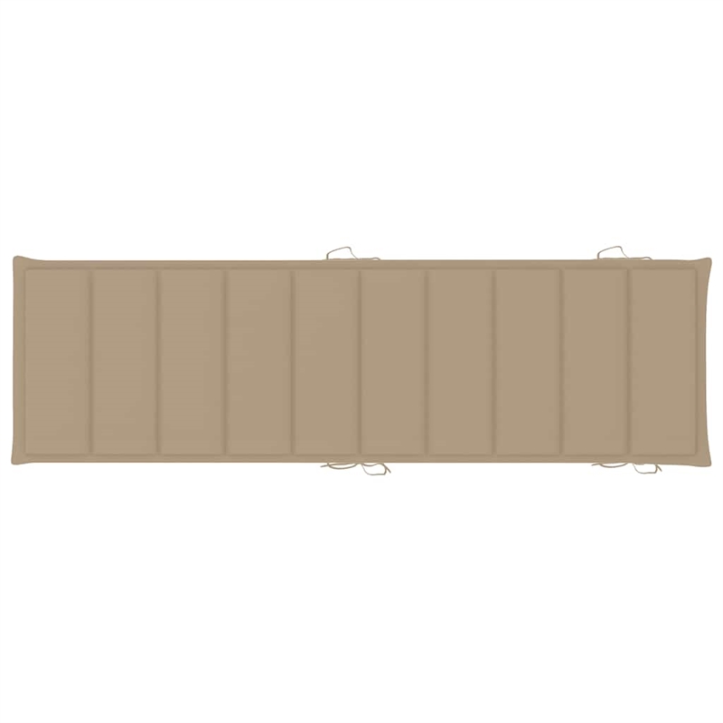 vidaXL Solid Acacia Wood Sun Lounger in Beige