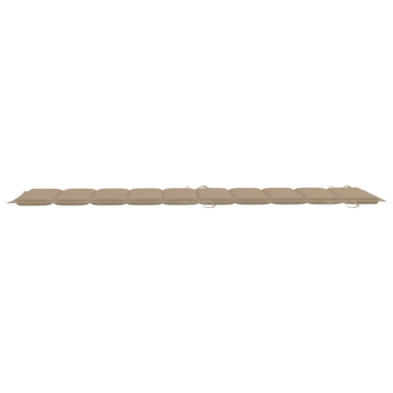 vidaXL Solid Acacia Wood Sun Lounger in Beige