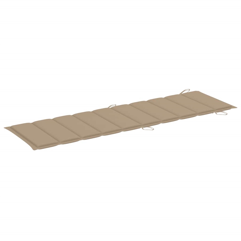 vidaXL Solid Acacia Wood Sun Lounger in Beige