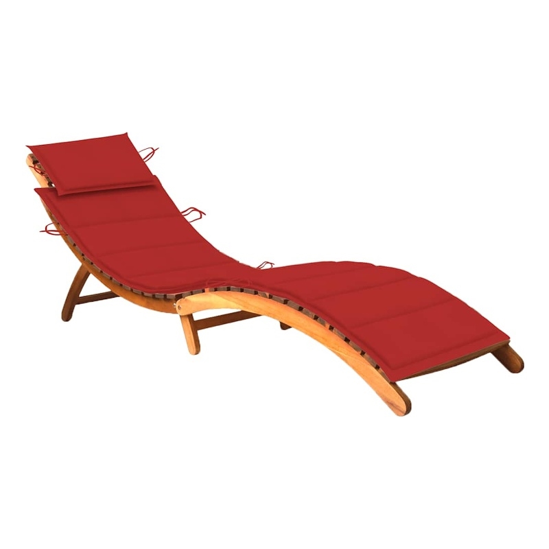 vidaXL Sun Lounger in Red