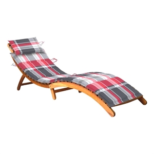 vidaXL Solid Acacia Wood Sun Lounger Brown
