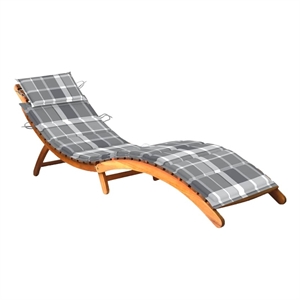 vidaXL Solid Acacia Wood Foldable Sun Lounger in Gray