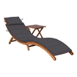vidaXL Solid Acacia Wood Sun Lounger and Table in Anthracite