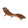 vidaXL Solid Acacia Wood Fodable Sun Lounger and Table in Brown
