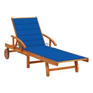 vidaXL Solid Acacia Wood Sun Lounger in Blue