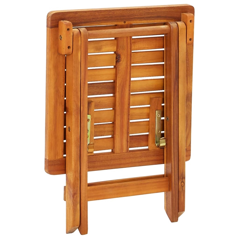 vidaXL Solid Acacia Wood Sun Lounger and Table in Gray