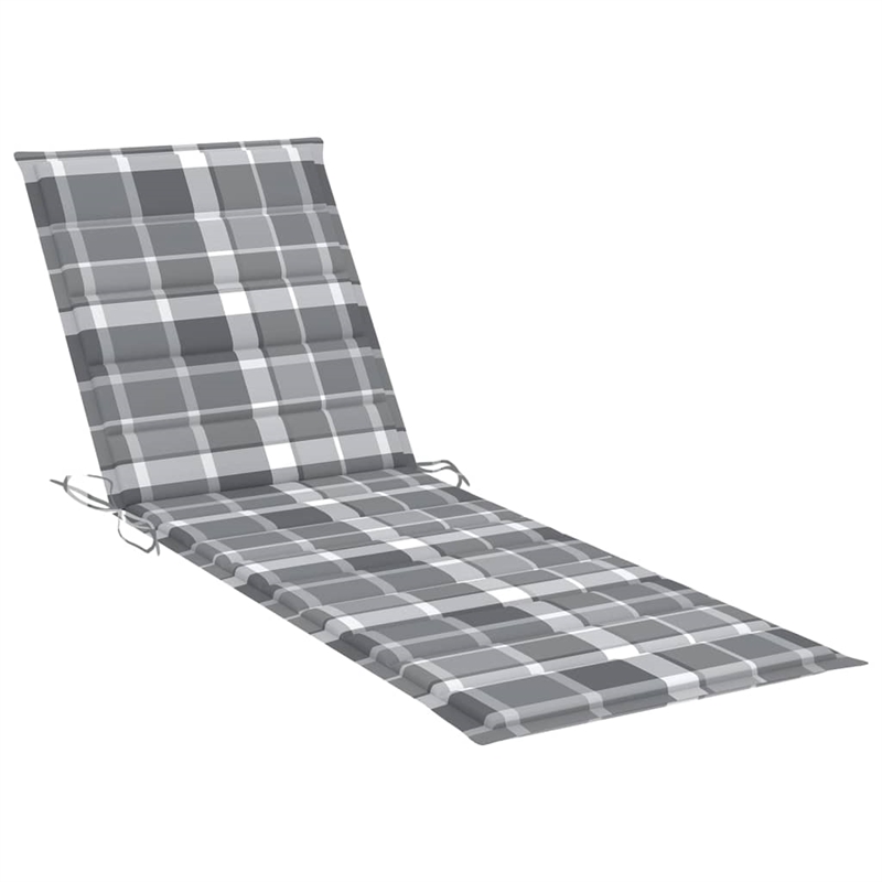 vidaXL Solid Acacia Wood Sun Lounger and Table in Gray