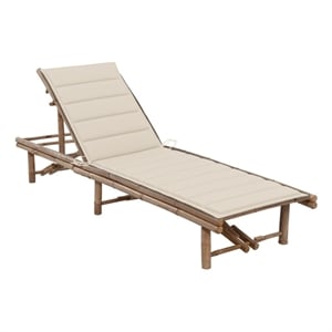 vidaXL Single Adjustable Armrests Sun Lounger in Beige