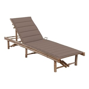 vidaXL Sun Lounger w/ Adjustable Armrests in Taupe
