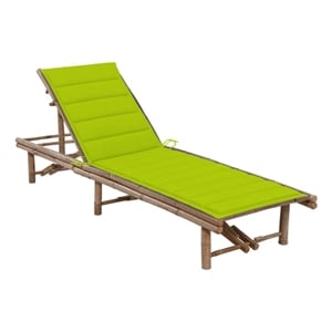 vidaXL Sun Lounger w/ Adjustable Backrest in Green