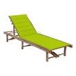 vidaXL Sun Lounger w/ Adjustable Backrest in Green