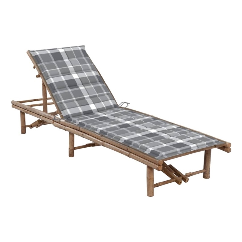 vidaXL Patio Sun Lounger with Cushion in Gray