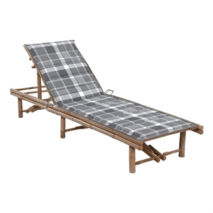 vidaXL Patio Sun Lounger with Cushion in Gray