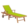 vidaXL Teak Wood Sun Lounger in Green