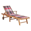 vidaXL Teak Wood Patio Sun Lounger in Brown