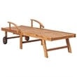 vidaXL Adjustable Armrests Teak Sun Lounger in Brown