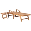 vidaXL Teak Wood Sun Lounger in Gray