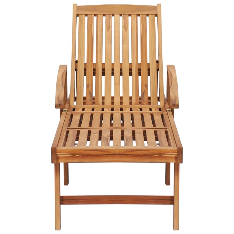 vidaXL Teak Wood Sun Lounger in Cream