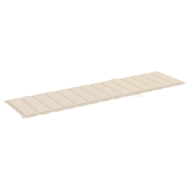 vidaXL Teak Wood Sun Lounger in Cream