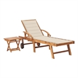 vidaXL Teak Wood Sun Lounger in Cream