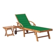 vidaXL Teak Wood Sun Lounger in Green