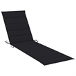 vidaXL Teak Wood Sun Lounger in Black