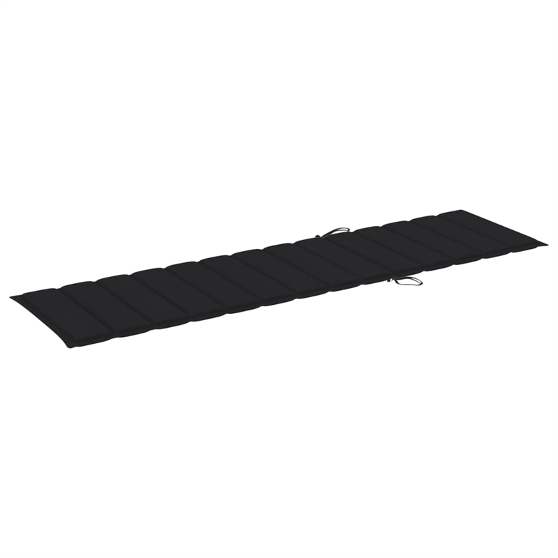 vidaXL Teak Wood Sun Lounger in Black