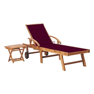 vidaXL Sun Lounger in Red