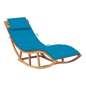 vidaXL Teak Wood Sun Lounger in Blue